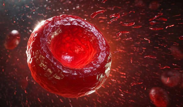 یک گلبول قرمز خونی که زنجیره های هموگلوبین آن ناقص است.